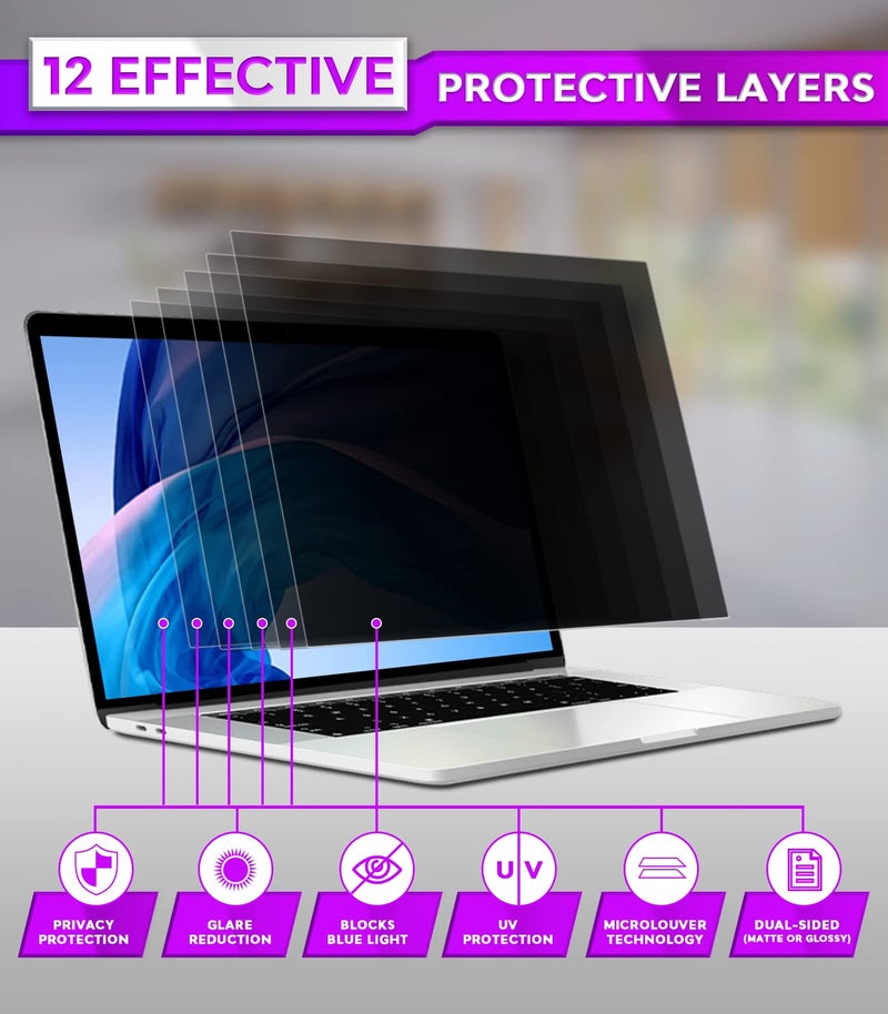 PYS macbook air 13 inch privacy screen Compatible with MacBook Air 13.3'(Released in 2018-2021: A1932,A2179,A2337)-Anti Glareï¼ŒWebcam Cover Sliderï¼ŒProvide Privacy, Ultra Slimï¼ŒEasy On - Image 5
